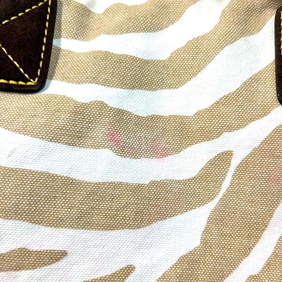 Dooney & Bourke Canvas Tote in Beige Zebra Print with Dustbag - Picture 12 of 16
